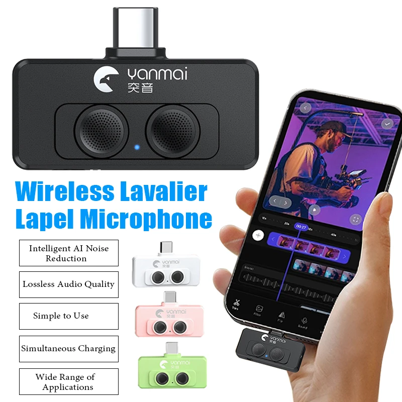 

Portable Microphone For Oral Broadcasting Vlogging Wireless Lavalier Lapel Mic Plug and Play AI Noise Reduction Mobile Phone Mic