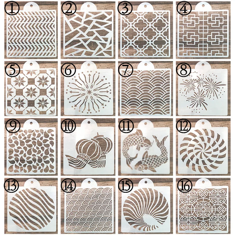 1Pcs 15x17.5cm Auspicious Pattern Hollow Template Baking Bread Pastry Sugar Sieve Mold Fondant Cake Graffiti Painting Template