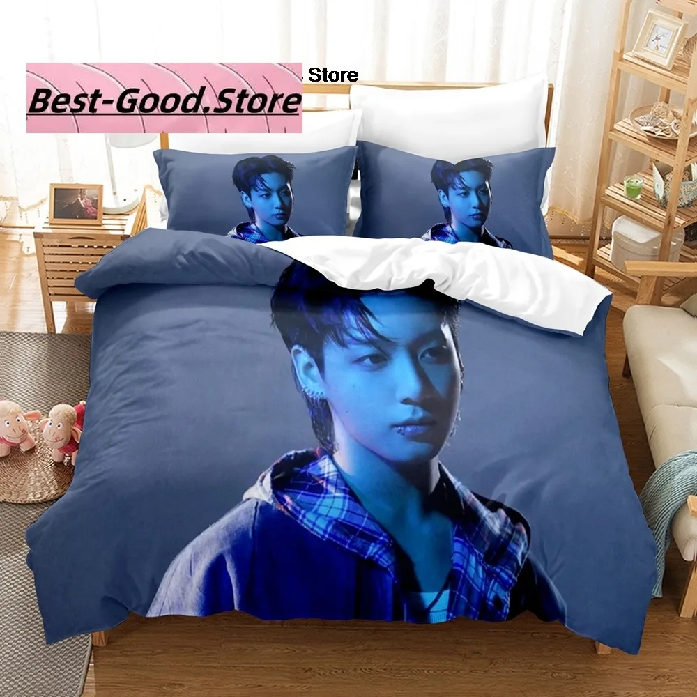 

Jeon Jung Kook Album Bedding Set Single Twin Full Queen King Size Bed Set Aldult Kid Bedroom Duvetcover Sets bed sheet set 2-2