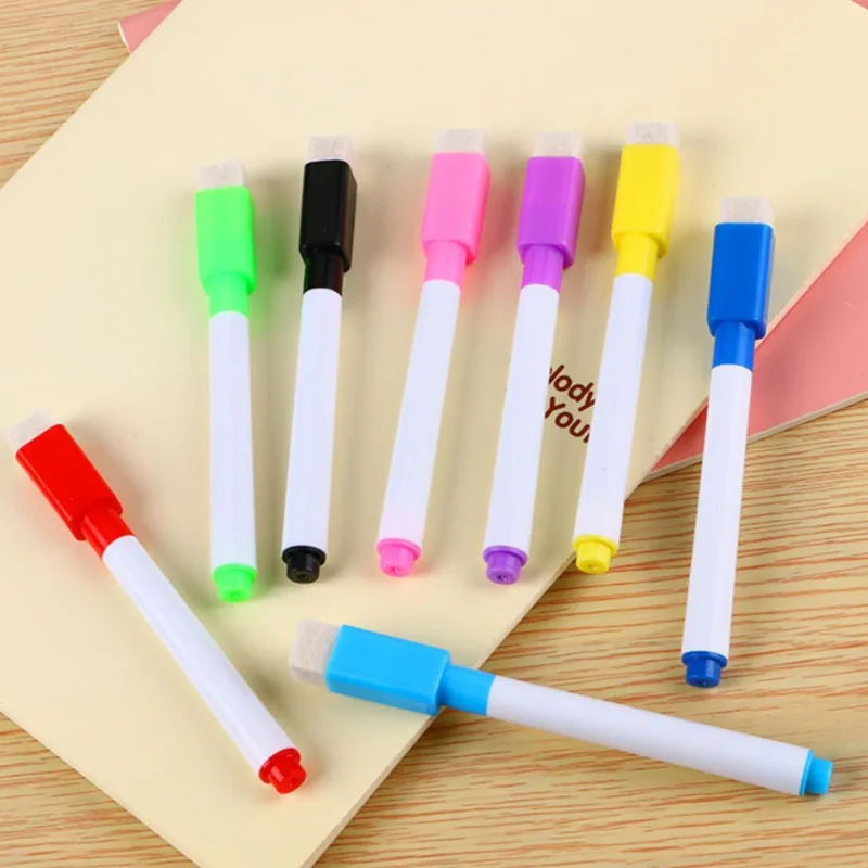 1 Set Whiteboard Pen With Brush Water-based Small Erasable Rods School Office Supply Graffiti Marker Ellen Brook Art Drawing