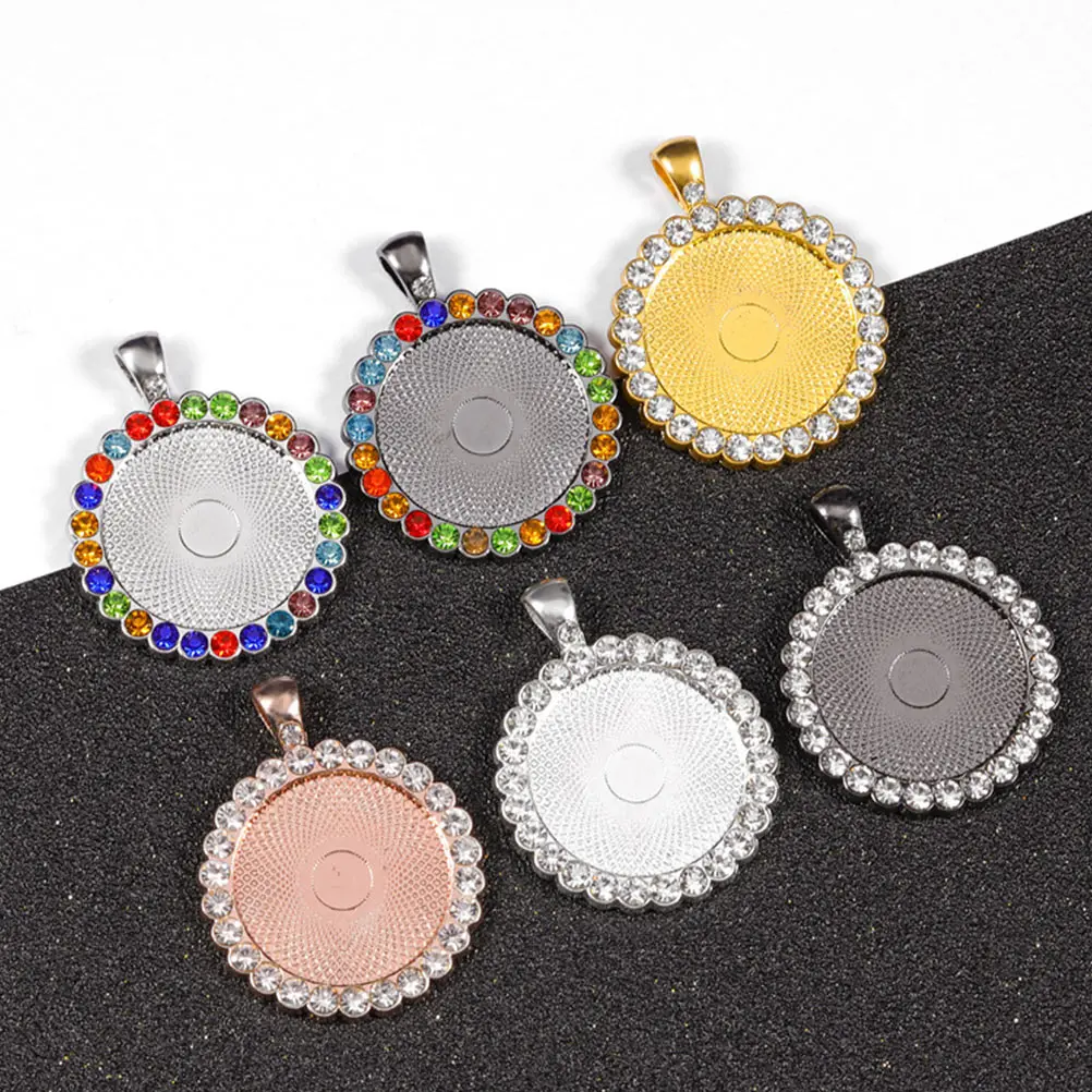 

10 шт., подносы для подвесок со стразами, рамки из сплава, аксессуары для изготовления ювелирных изделий своими руками, гладкая поверхность, без заусенцев, подносы для подвесок «сделай сам»