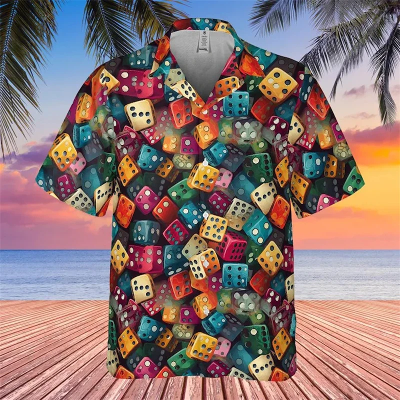 Funny Hawaiian Shirt For Men 3d Music Cat Print Beach Sweatshirt Street Designer Short Sleeved Shirt High Quality Men\'s Clothing