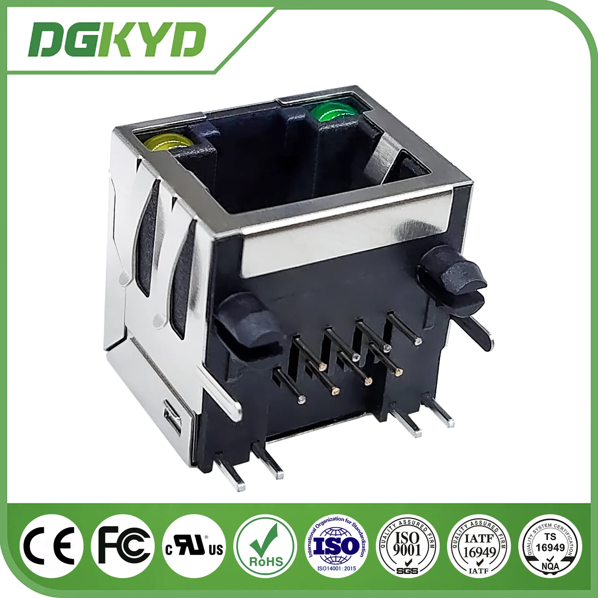 For RJ45 connector 8P8C 56 Single port with light with shield, network interface DGKYD-56SYGENL