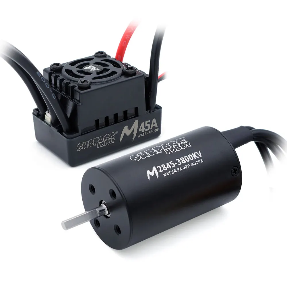 Overtref Hobby waterdichte motor M2838 3600KV met 35A ESC of M2845 3800KV met 45A ESC voor Wtloys Remo 1/12 1/14 1/16 1/18 RC auto boot
