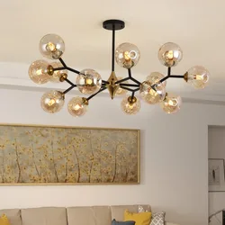 Lampadari a sfera di vetro a Led nordici sala da pranzo cucina soggiorno camera da letto lampada a sospensione decorazione per interni lampadario illuminazione