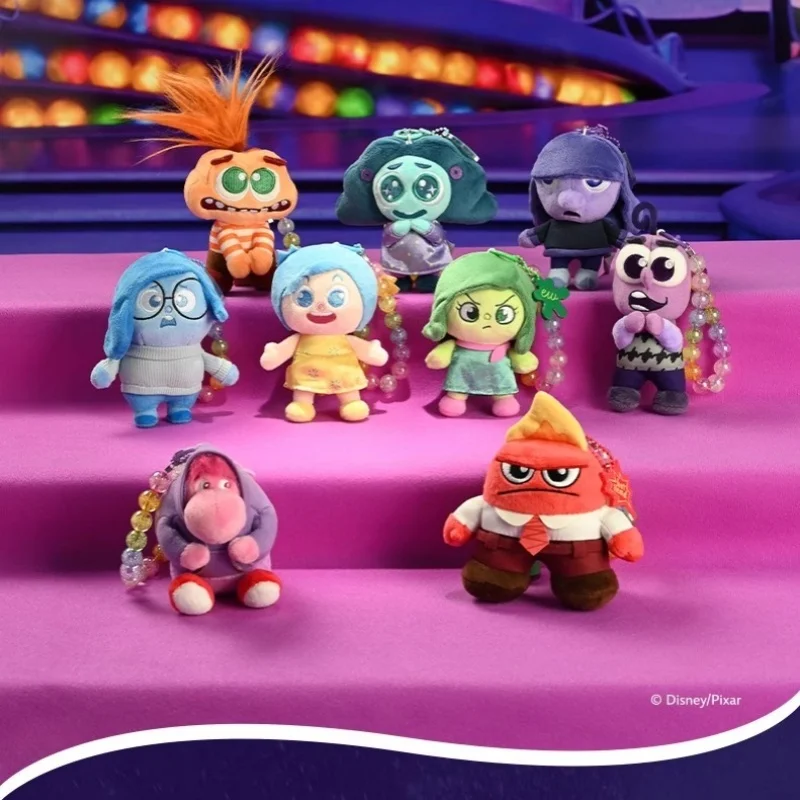 

Inside Out 2 Doll Keychains Genuine Disney Anime Anxiety Anger Fear Toy Figurine Key Ring Bags Pendant Decor Kid Classic Toys