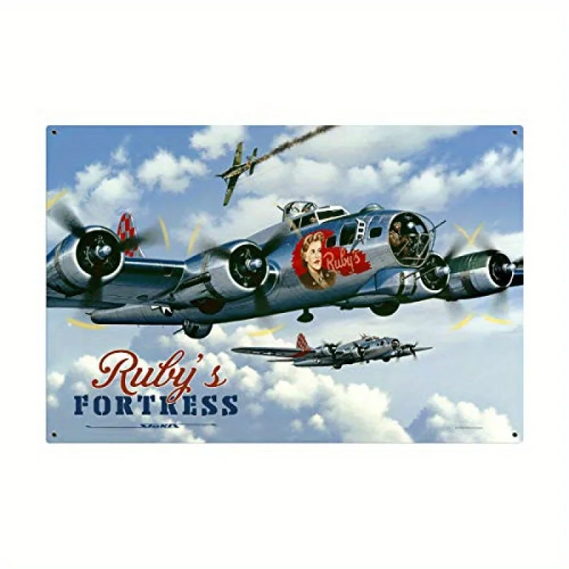 Dekorative Schilder & Plaketten ILKSTI Rubys Fortress B17 Blechschilder Vintage-Dekor für Bars, Cafés, Pubs, Garagen, Heim-Wandkunst Poster Metall