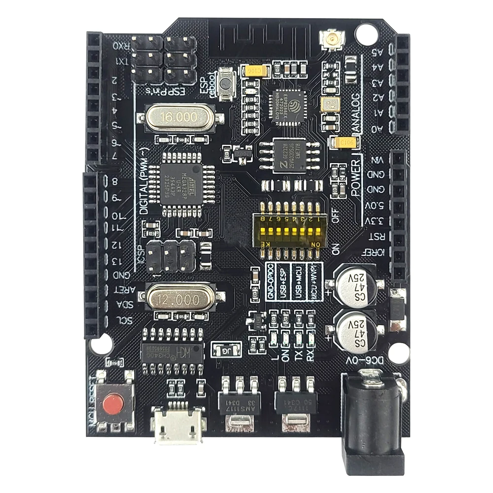 WiFi R3 ATmega328P Development Board Module 32Mb Memory USB Micro CH340 USB to TTL ESP8266 ATmega328 69mm*53mm