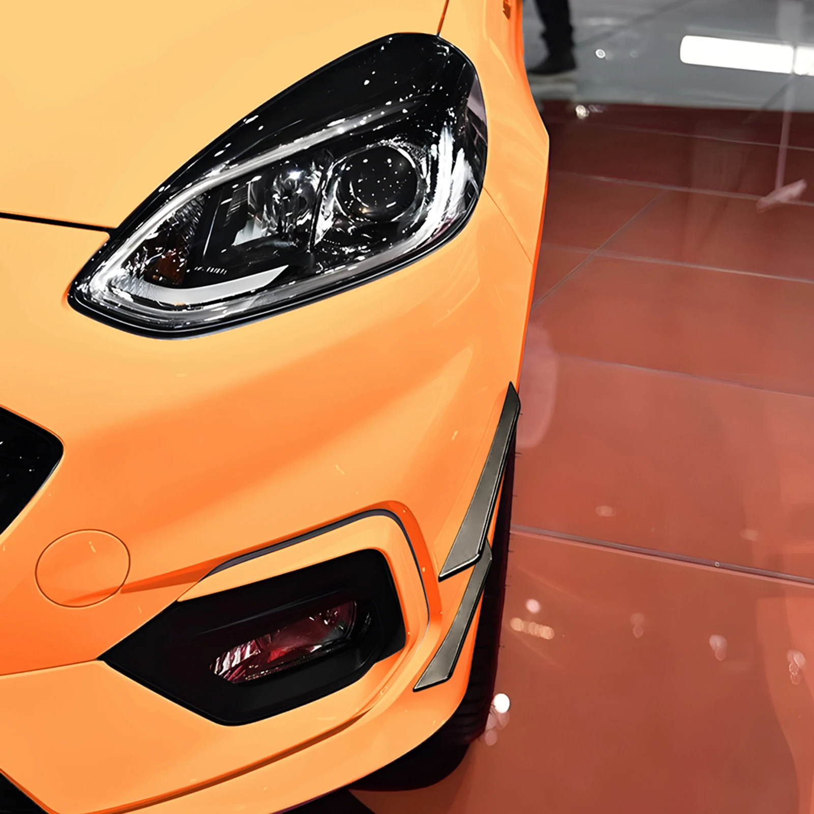 4PCS Car Front Bumper Lip Side Fin Splitter Body Kit Spoiler Canards Spoiler For Ford Fiesta MK8 ST Line 2017 2018 2019 2020