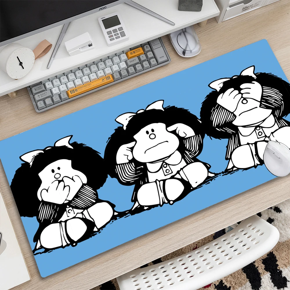 Mafalda Mouse Pad Gamer XL Home Large HD Mousepad XXL MousePads Soft Office Anti Slip Computer Desktop Mouse Pad Mice Pad