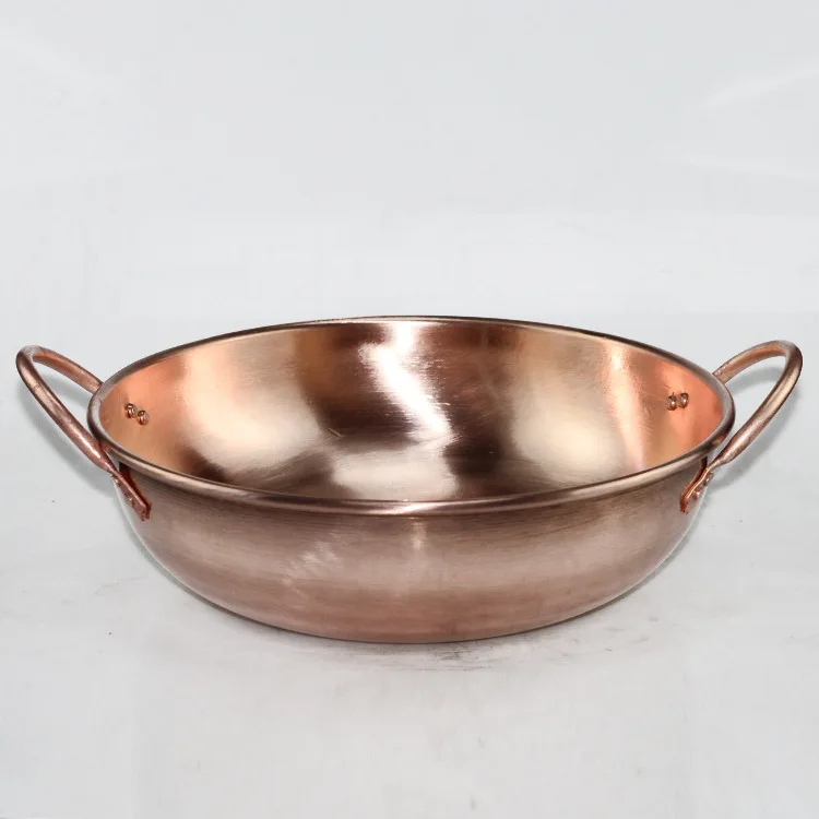 이중 손잡이 가스용 두꺼운 구리 냄비 이중 손잡이 가스레인지용 구리 냄비