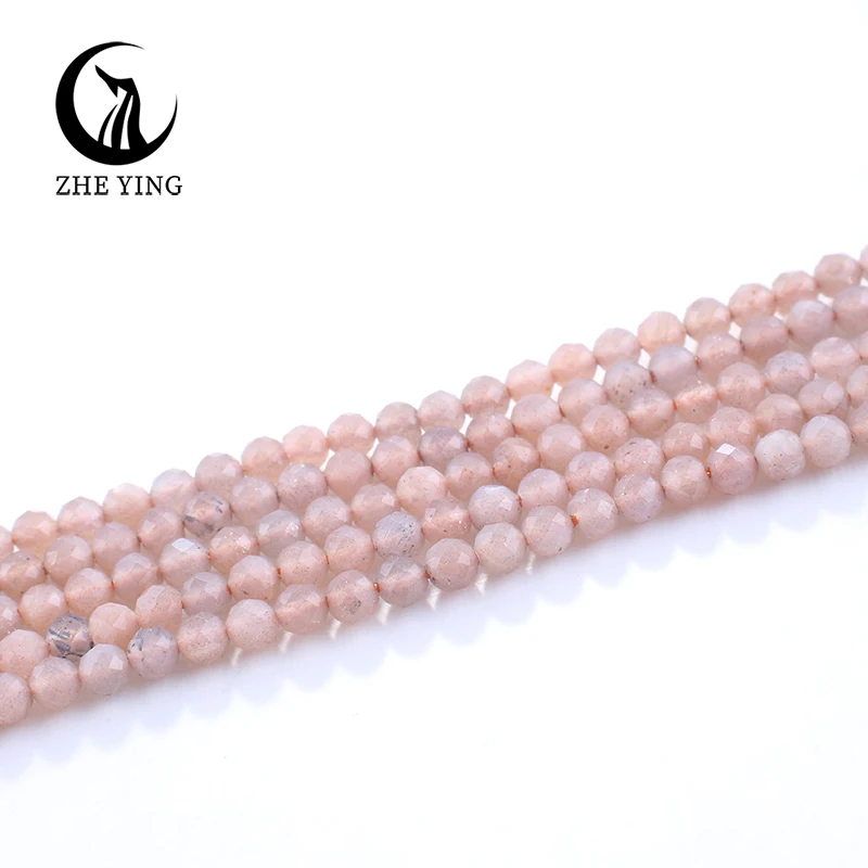 Natural Facetada Sunstone Stone Beads, Pequenas Minúsculas Amazonite Ágatas, Fazer Jóias DIY, Pulseiras Acessórios, 3mm, 15"