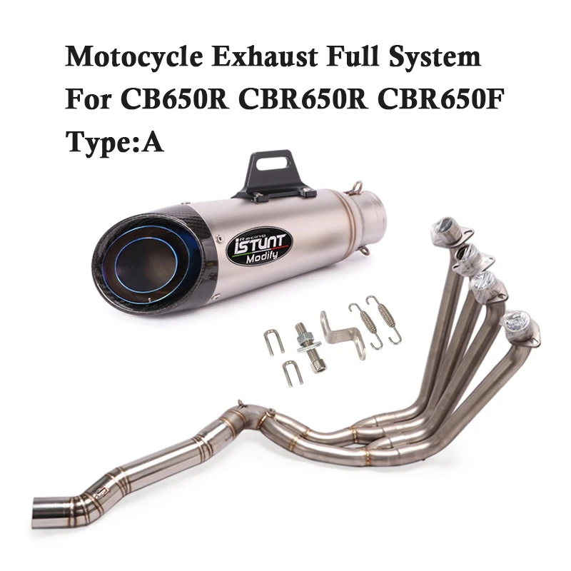 For CBR650F CB650R CBR650R Stainless Steel  Bend Pipe Motorcycle full Exhaust systems Header slip on