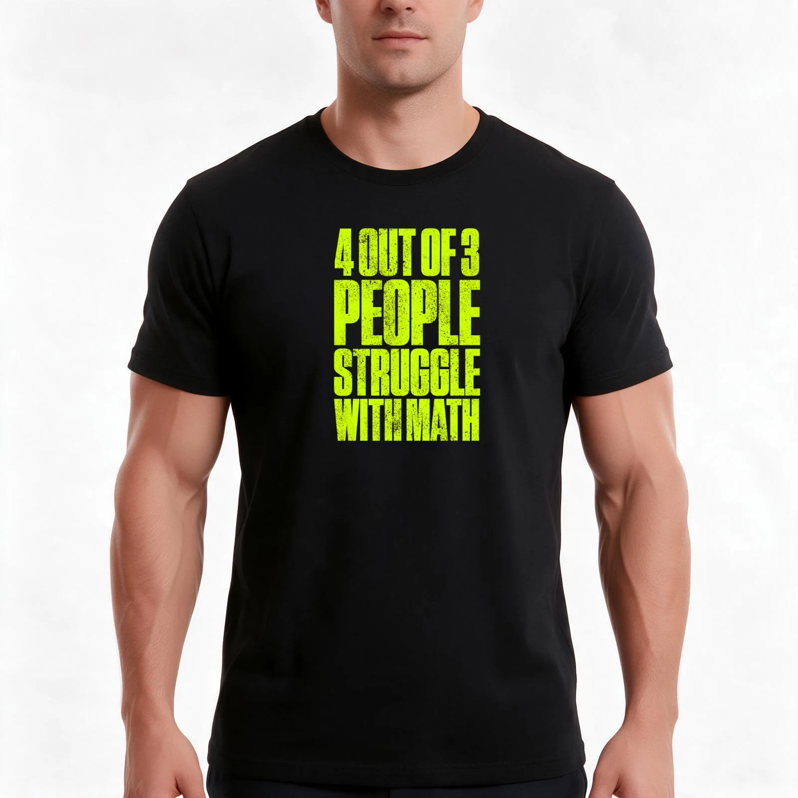 4 Out Of 3 People Struggle With Math Funny Mathematic T-Shirt, Summer Casual Cotton Tee, Oversized Streetwear Tops, 100% Cotton