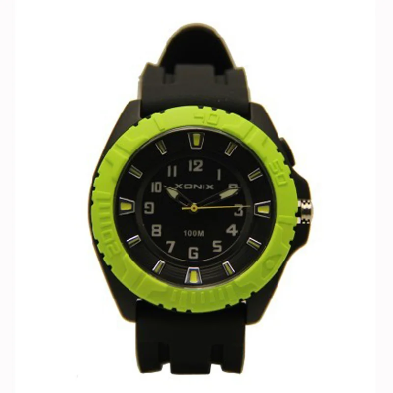XONIX الدقة الكلاسيكية الرجعية موضة الاتجاه مقاوم للماء 100 متر الغوص السباحة مؤشر كوارتز مضيئة ساعة إلكترونية QJ