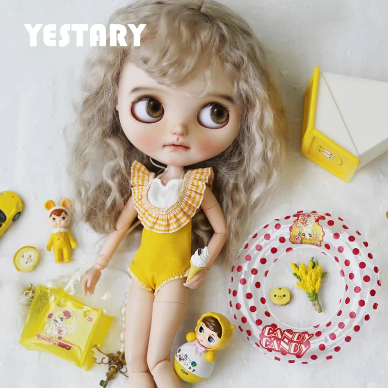 YESTARY Blythe Clothes BJD Doll Accessories Swimsuit For 1/6 Dolls Ob22 Ob24 Doll Clothes Summer Vacation Series Swimming Ring