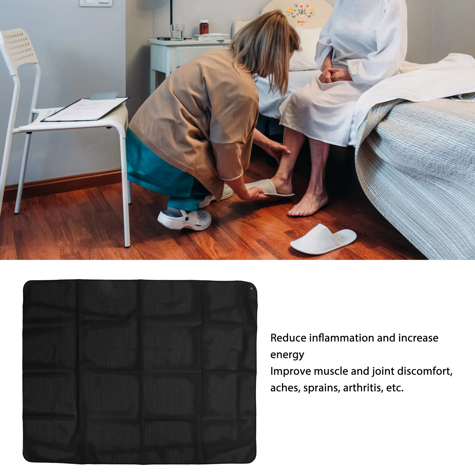 Grounding Mat Stress Relief Reduce Anxiety Breathable PU Grounding Mat with Wire 138X180cm Sleep Grounding Mat