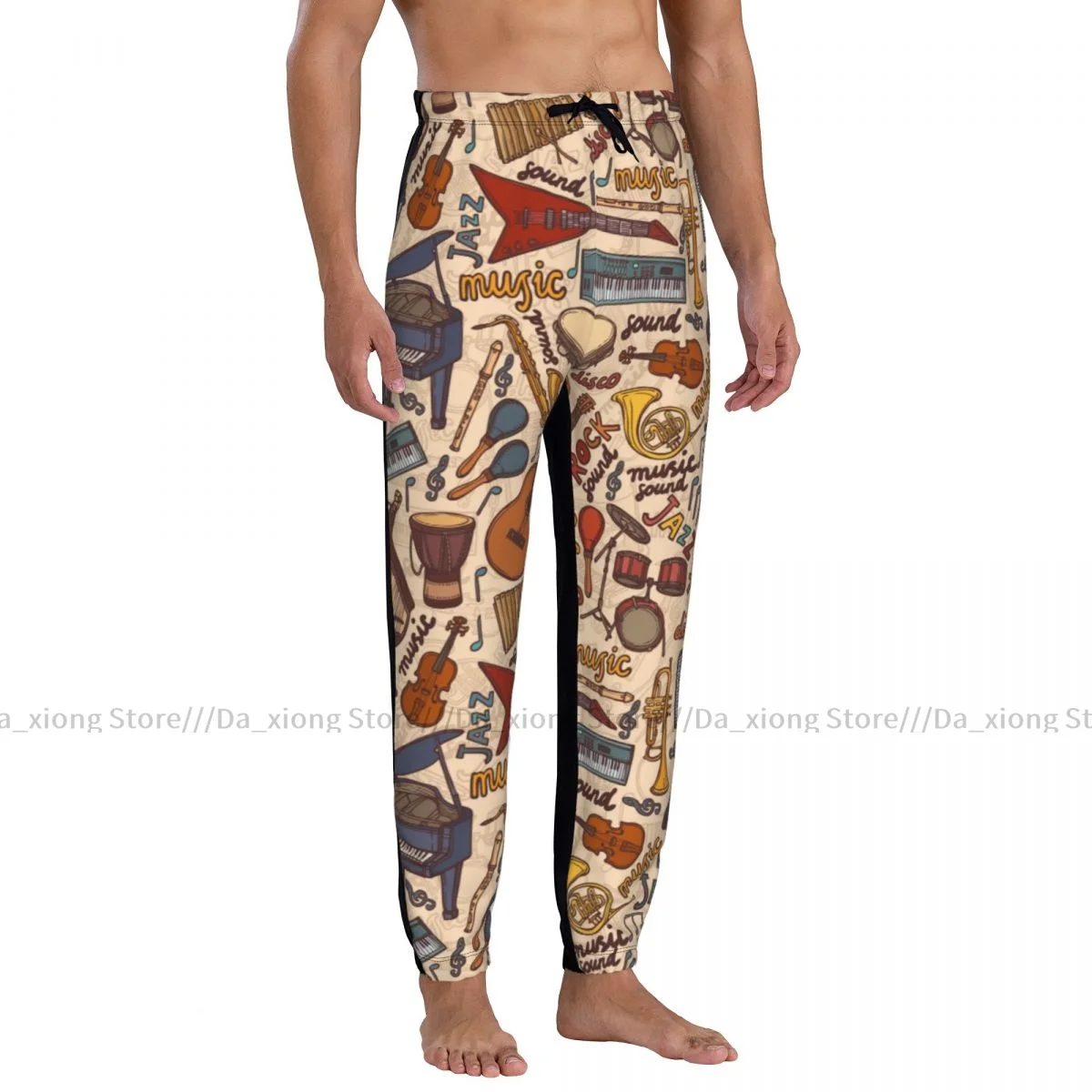 Men Joggers Pants Colorful Musical Instruments Sketch Man Sweatpants Streetwear Casual Mens Pants