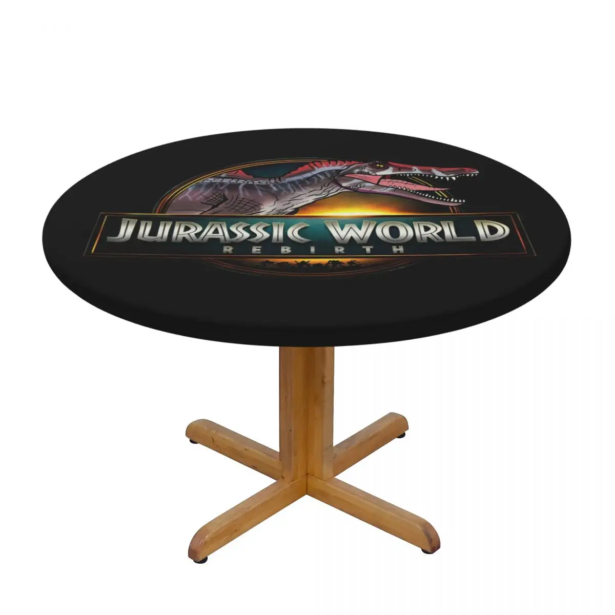 Jurassic World Rebirth Logo Dinosaurs Film Waterproof Round Tablecloth Oilproof Table Cloth Kitchen Events Dining Table Cover