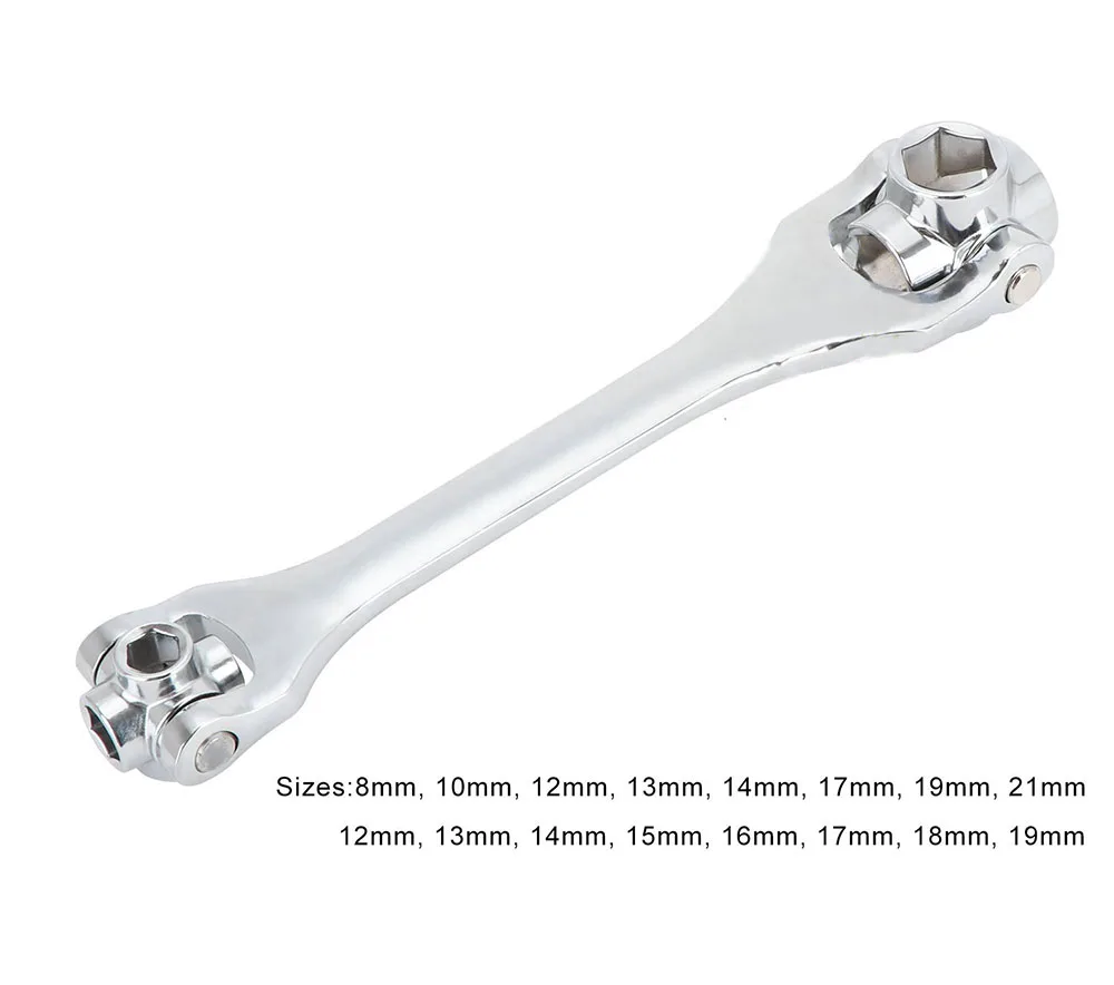 2025 Hot Sale 8 in 1 Dog Bone Metric 6 Point Socket Wrench with 12mm To 21mm Multi-size  Auto Repair Tool Double Head Spanner