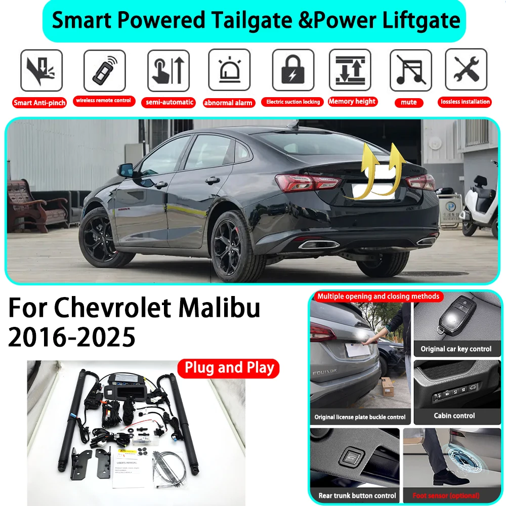 for Chevrolet Malibu 2016-2025 OEM Smart Automatic Powered Tailgate Electric Power Tailgate Lift Kit Key Close Plug and Play ﻿