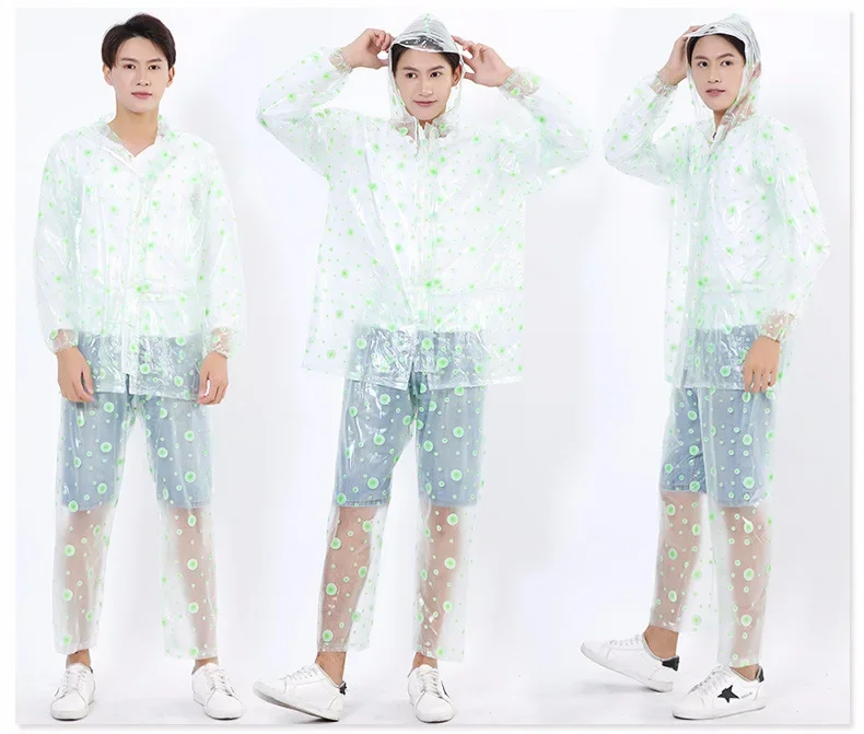 Jas Hujan Siswa Lengan Panjang Motif Gelembung Man Boy dengan Setelan Celana Panjang Set Tahan Air Tahan Hujan