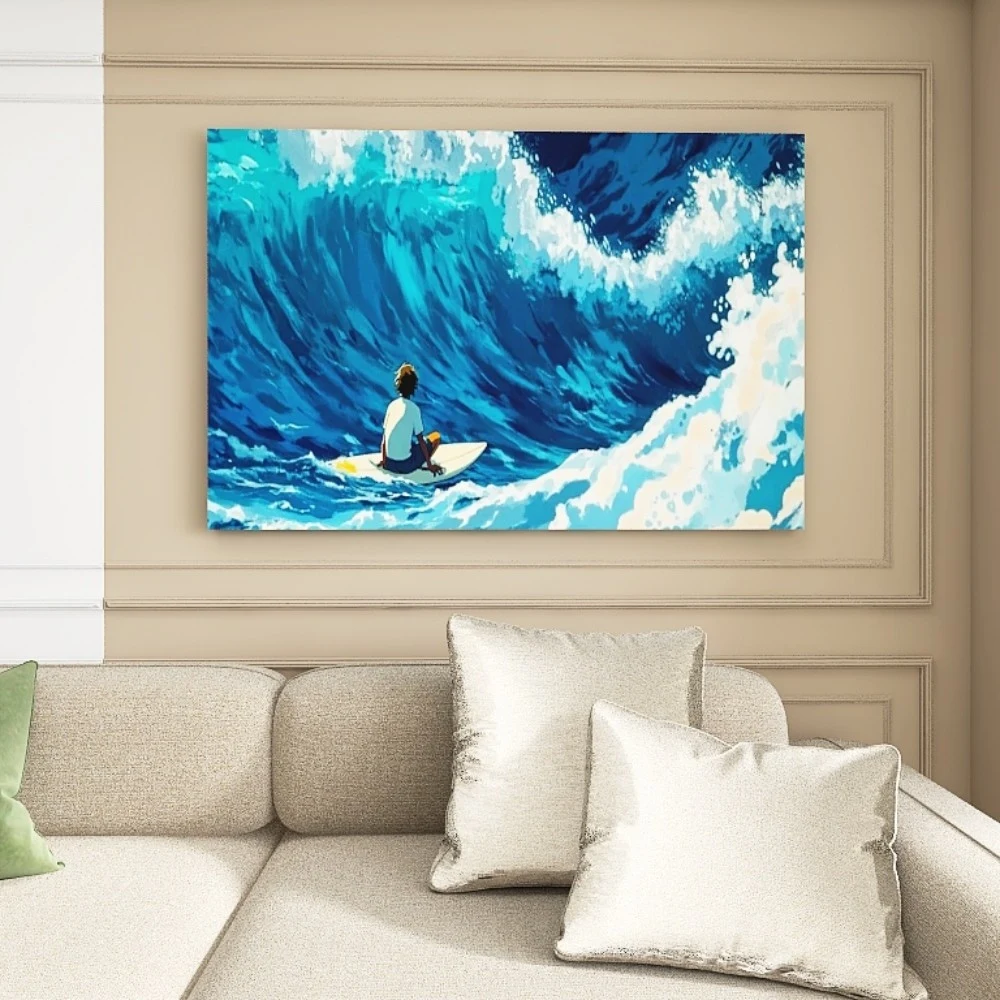 

1.5-Inch Thick Pine Solid Wood Frame, Canvas Wall Art, Birthday Gift Art Wall Painting, Bedroom, Office, Living Room