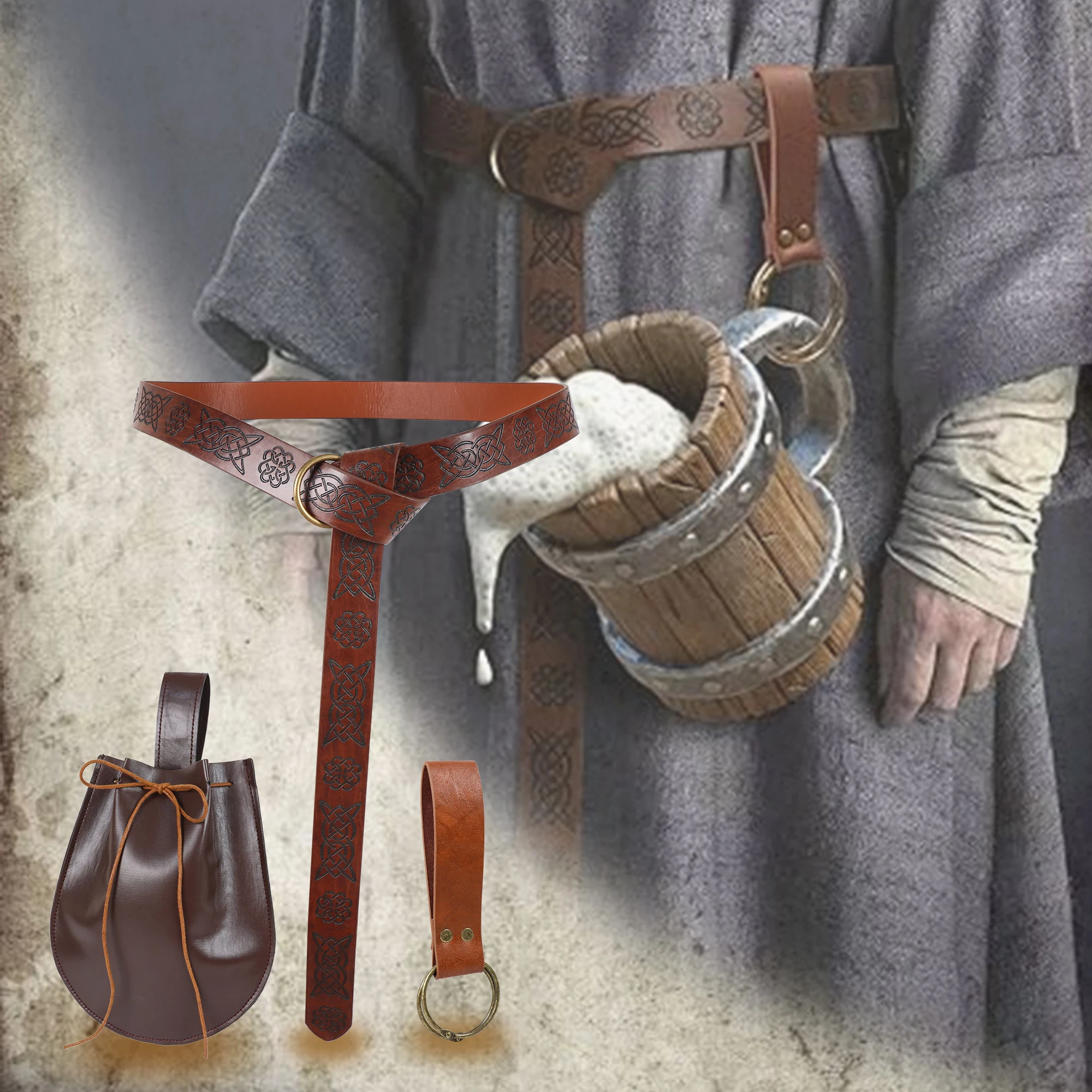 

Винтажная поясная сумка на Хэллоуин, эпохи Возрождения, забавная сумка, юбка, пеший туризм, средневековый костюм викингов