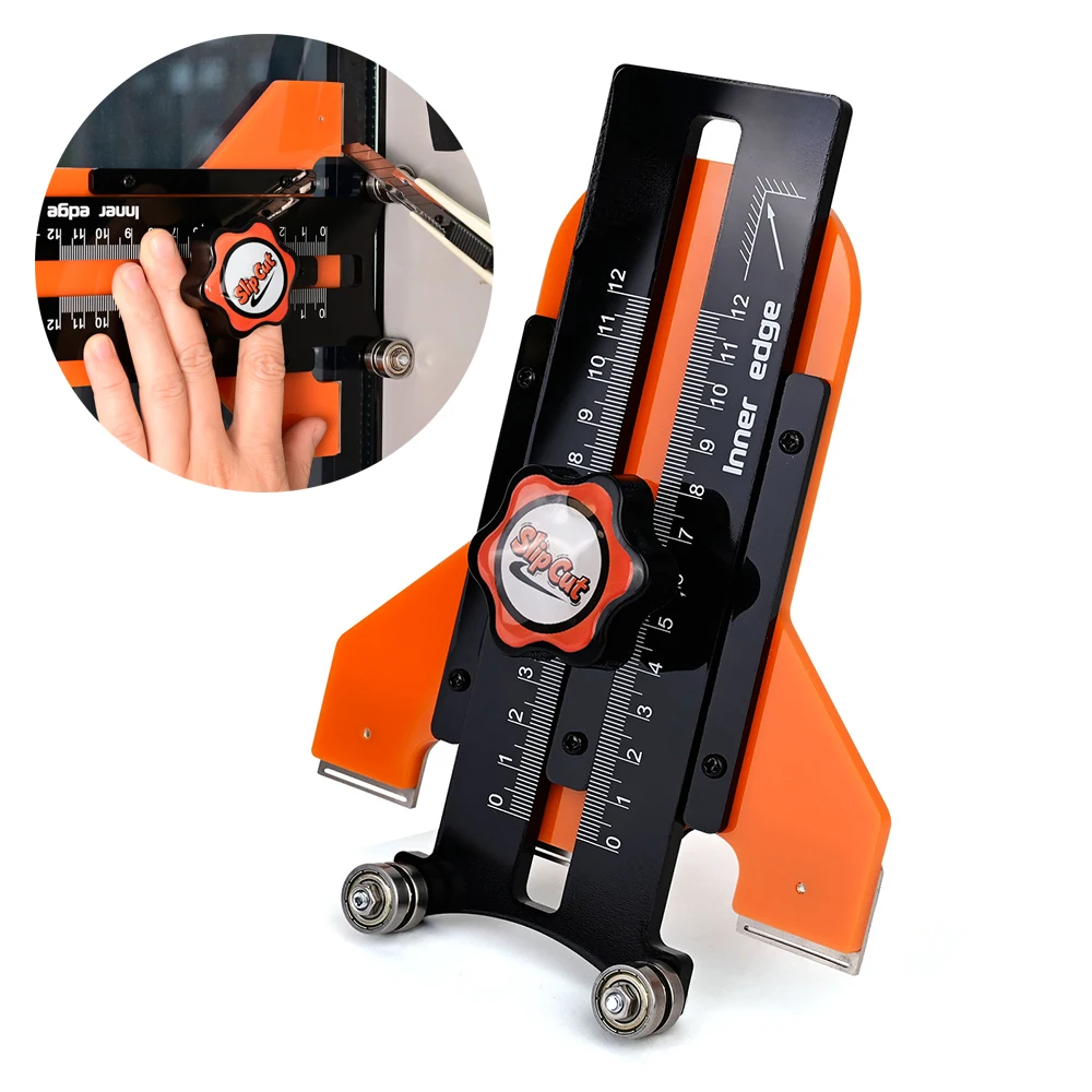 FOSHIO 1cm~12cm Edge Trimming Tool Precise Margin Positioning Jig for Woodwork Furniture Protective Film Edge-Guided Cutting Aid