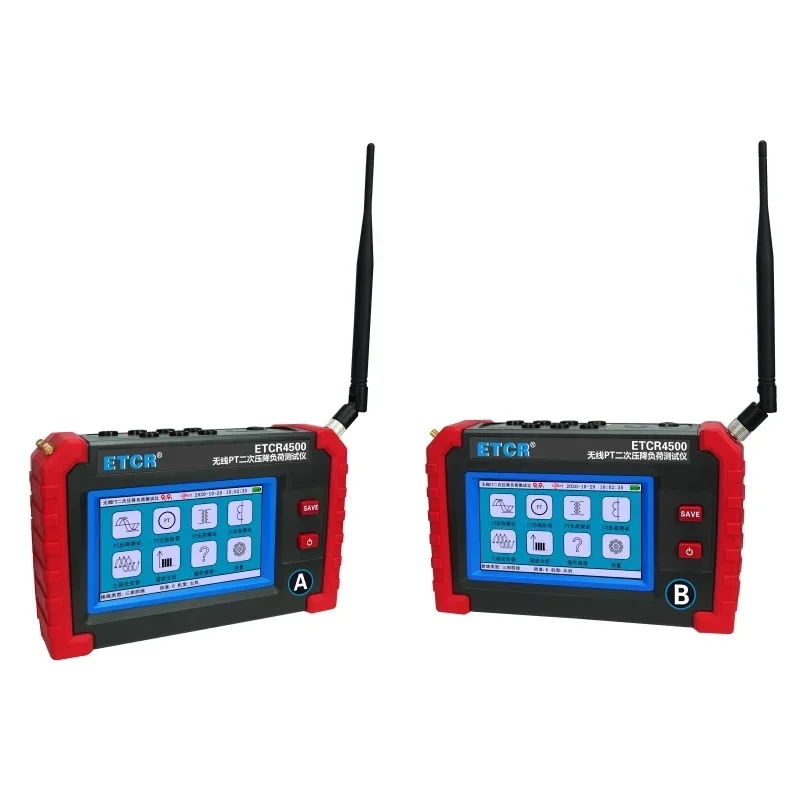 Wireless Synchronized 3-Phase Voltammeter Harmonic ETCR4500 PT Secondary Voltage-Drop/Load Tester IP60 Rated