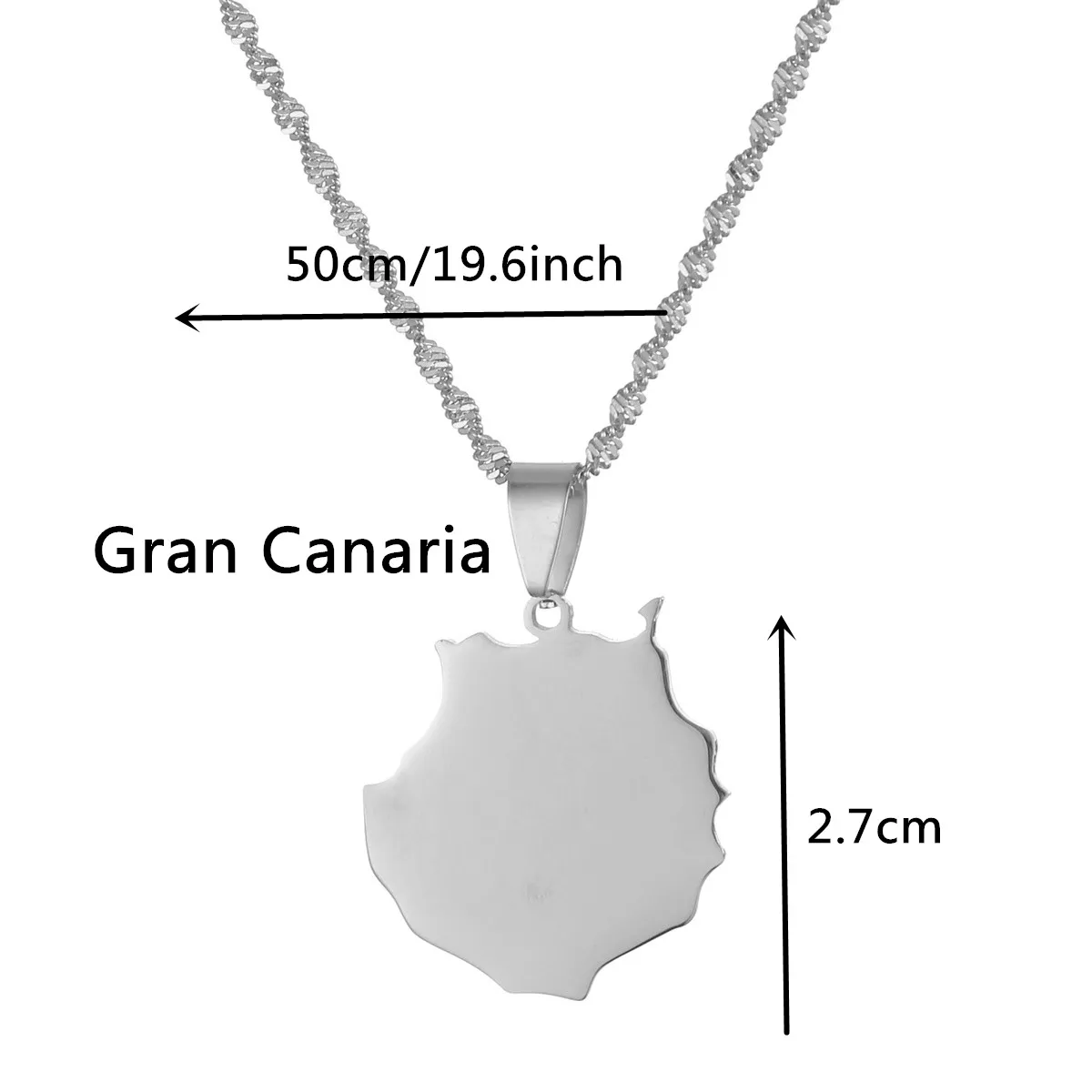 Spain Canary Islands Gran Canaria Map Women Pendant Necklaces