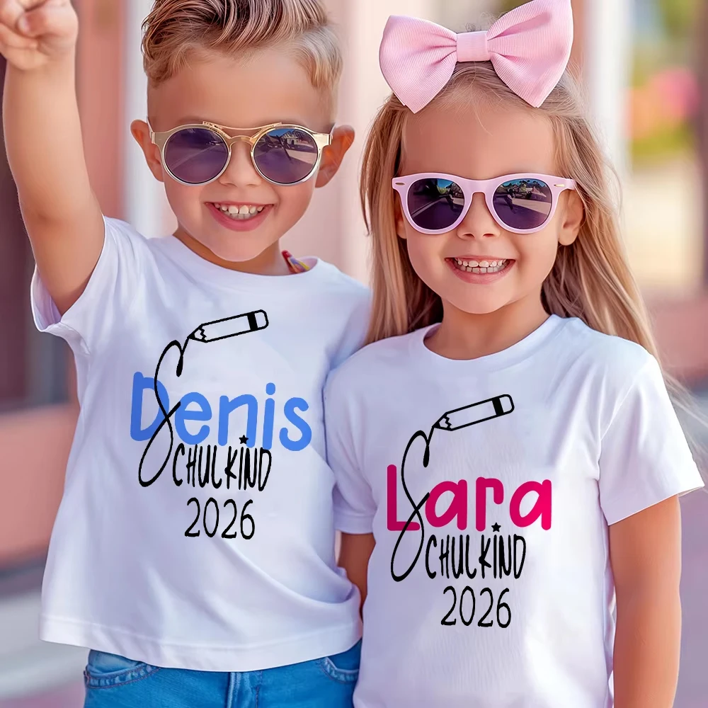Personalized Schoolchild T-shirt Shirt for Schoolchild's First Day of School with Name First Day of School Gift Name