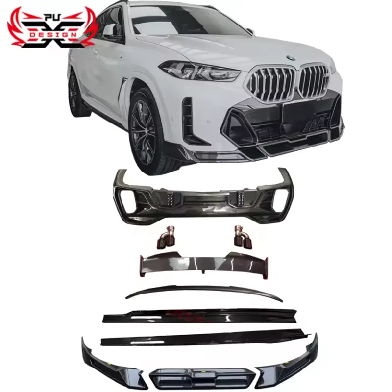 Wholesale For BMW X6 G06 lci FD Style Carbon Fiber Body Kit Front Lip Side Skirt Rear Diffuser Grille Spoiler Wing