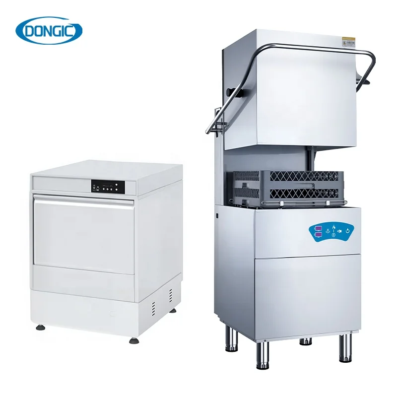 Commercial Electric Hotel Dishwasher Stainless Steel with Detachable Spray Arms Anti Clog Nozzles for Stable Even Washing
