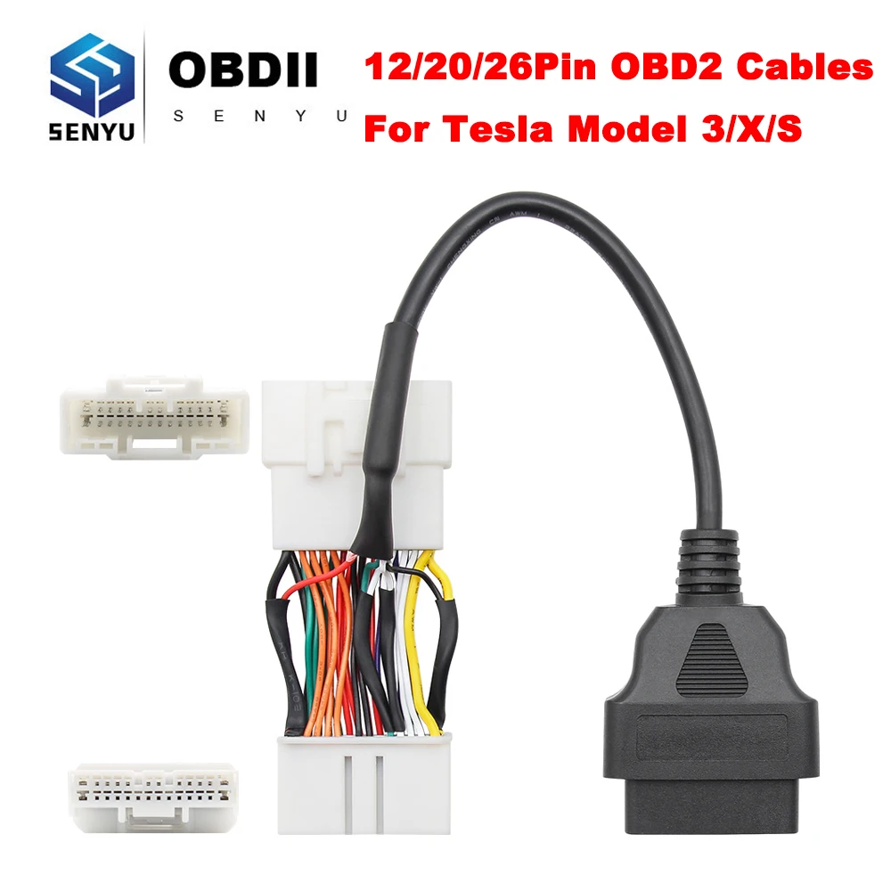 26pin إلى 26/16pin ل تسلا obd2 موصل محول obd 20pin ل تسلا obd 2 obd2 سيارة تشخيص السيارات أداة سيارة تمديد كابل