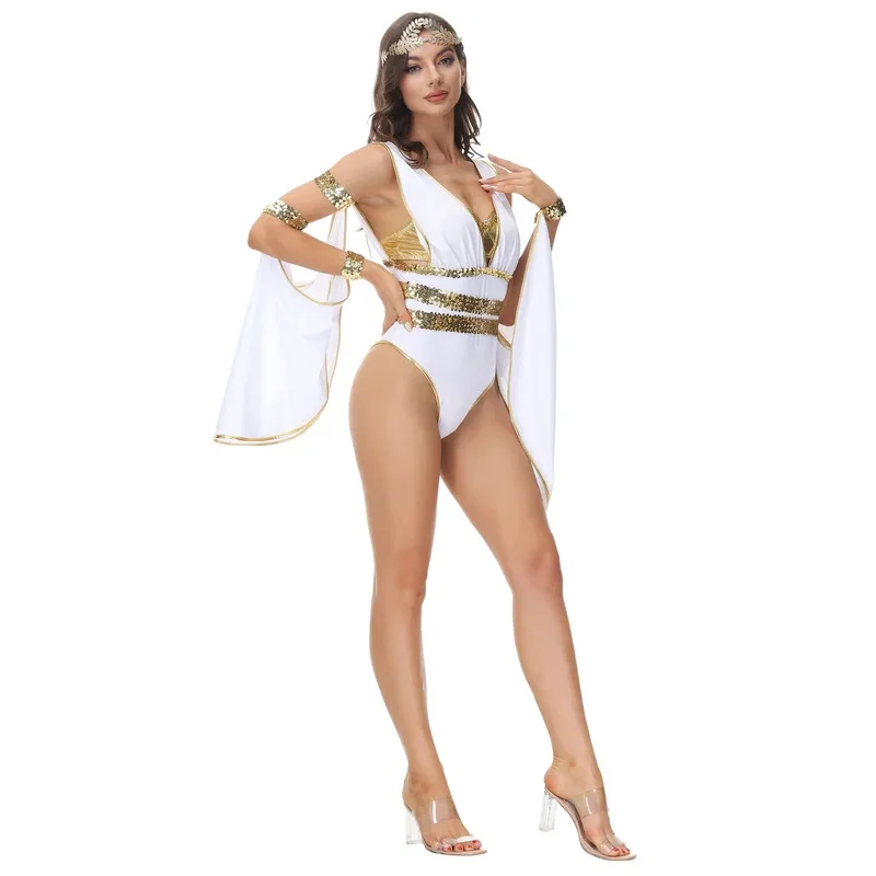 Sexy Adult Medieval Egypt Cleopatra Arabic Belly Dance Costume Halloween Greek Goddess Princess Cosplay Dress ir;l5