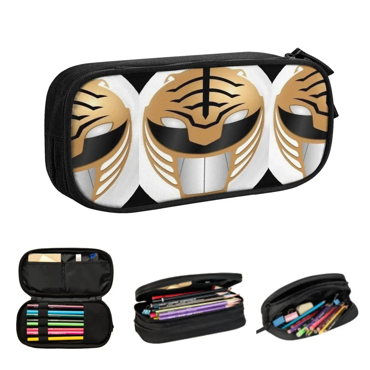 Estuches para lápices Mighty Morphin Power Ranger, bolsas para bolígrafos de gran capacidad, caja para bolígrafos, estuche para lápices para niños, niñas, estudiantes, papelería, escuela