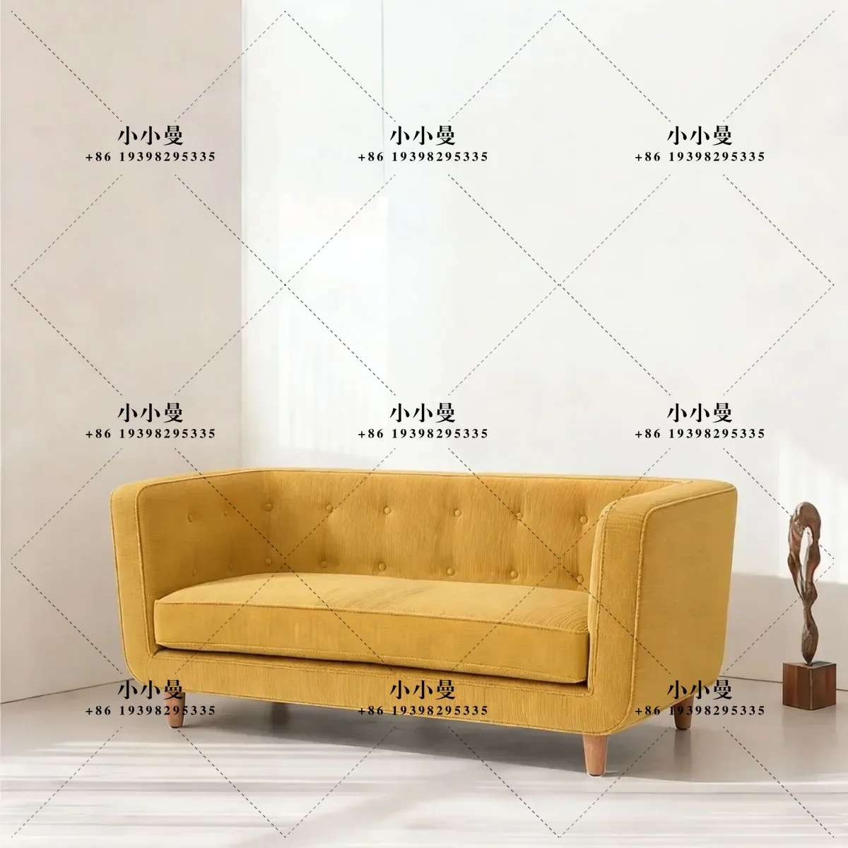 Fabric double sofa living room simple modern rental house double lazy sofa apartment