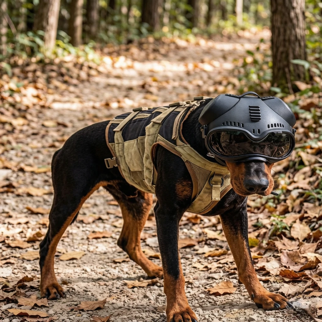 Tactical Dog Head Mask, Training Goggles Protective Face Shield, K9 Helmet Eye Guard, Scratch-Resistant Durable for Working Dogs
