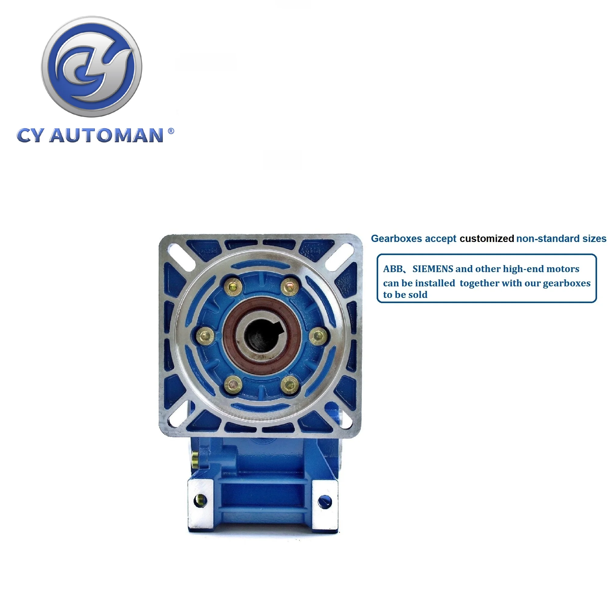 CYAutoman  Worm Gearbox Free maintenance Tin Bronze NMRW63 Input 14/19/22/24mm Output 25mm Ratio 5:1/100:1