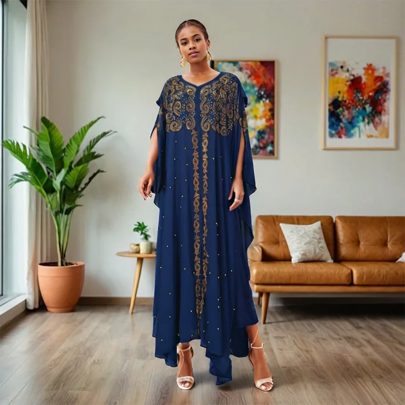 Plus size africano abayas para mulheres dubai muçulmano moda vestido kaftan vestidos de festa à noite boubou robe outfits roupas africanas