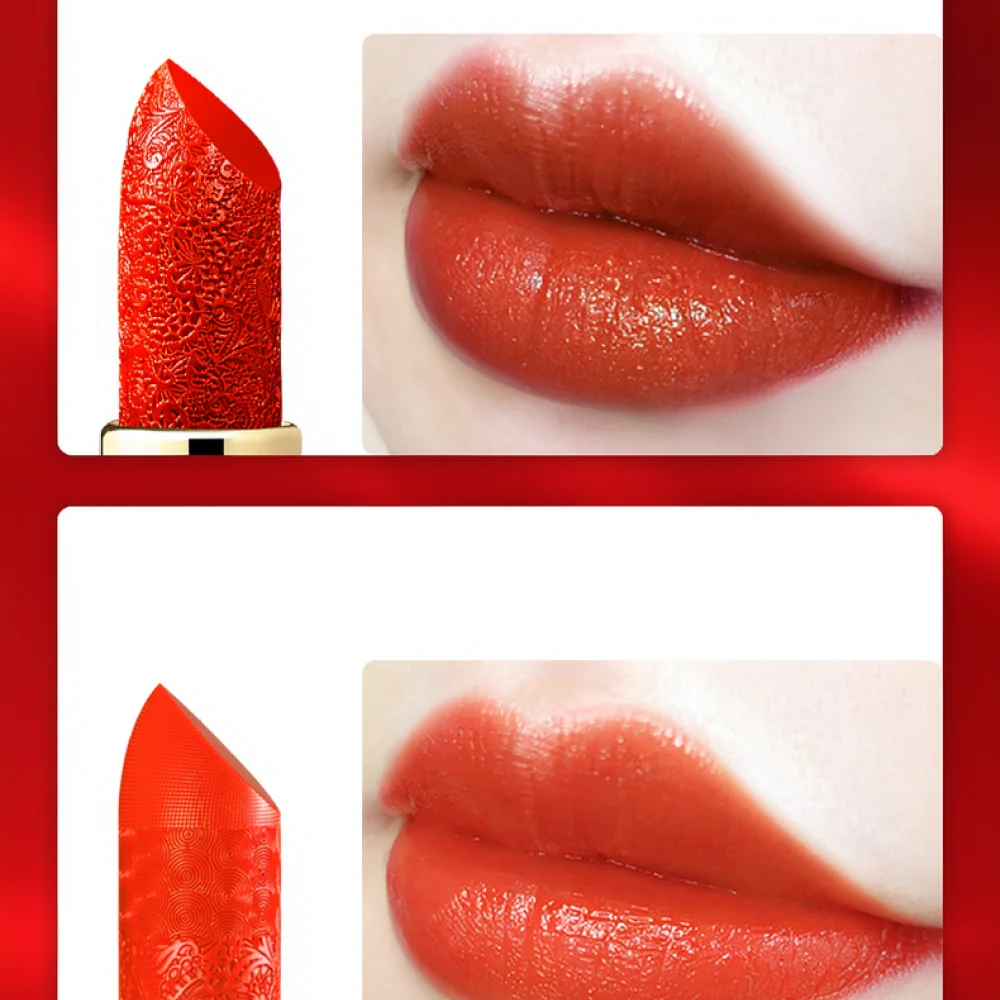 For BSIMONE Luxurious Carved Lipstick Moisturizing Matte Velvet Texture High Pigment Rich Color Enhancing Complexion Makeup