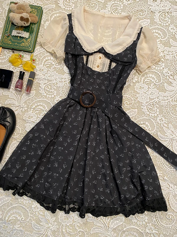 Original n Blumendruck irt Dr A-Linie Rock Damen Sommer Vintage Gingham Plaid Splice Baumwollmischung Dr