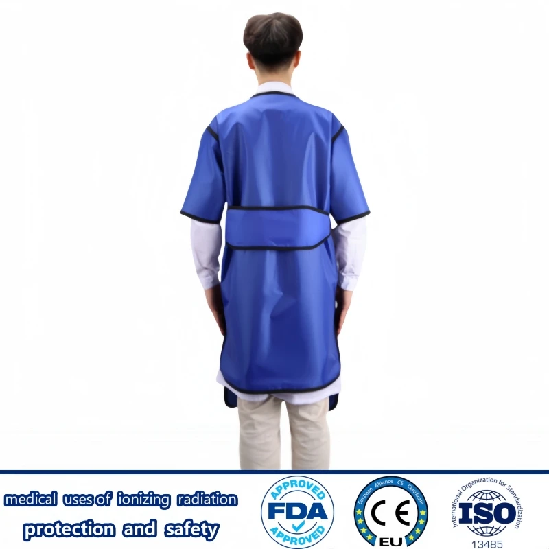X-Ray Radiation Protection Lead Coat 0.35/0.50mmpb Adult Short Sleeve Dental Protective Apron with Waist Cincher