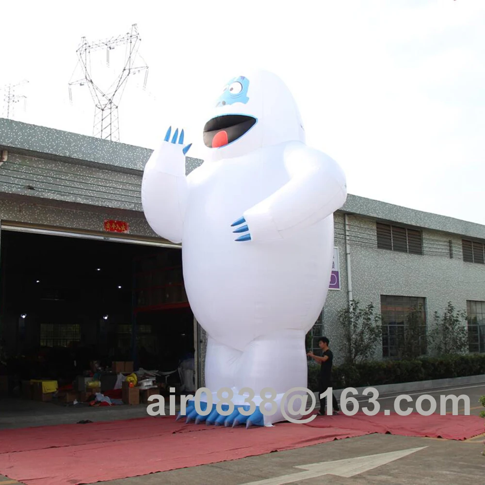 Large Inflatable Abominable Bumble Snowman With Led Lights Giant Inflatable Snow Monster For Outdoor Christmas Decoration