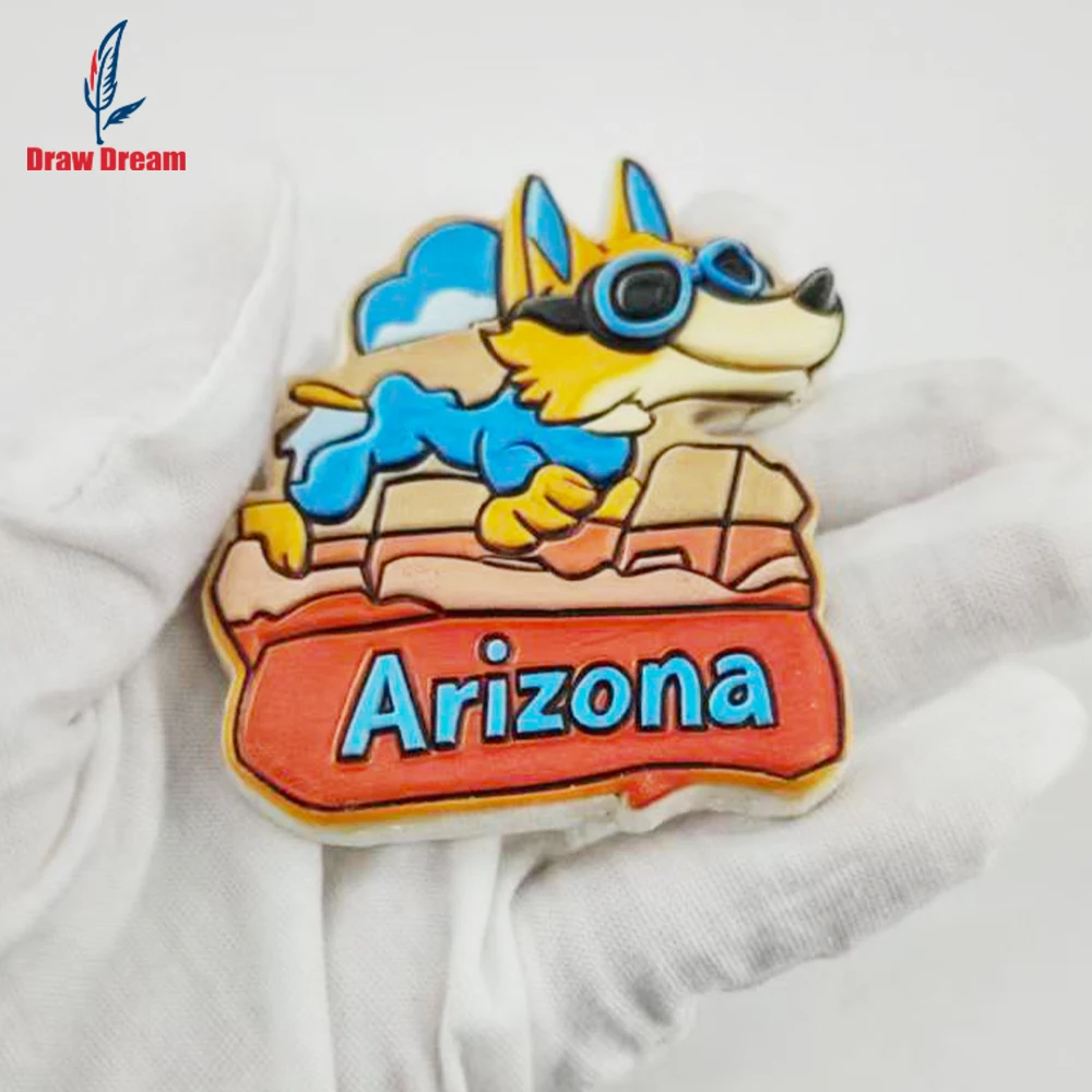1Pc Creative 3D Embossed Refrigerator Magnet from Arizona, Usa, a World Travel Souvenir Collection Item Suitable for Home and Office Decoration, Personalized Exclusive Travel Souvenir Magnetic Refrigerator Magnet, Home