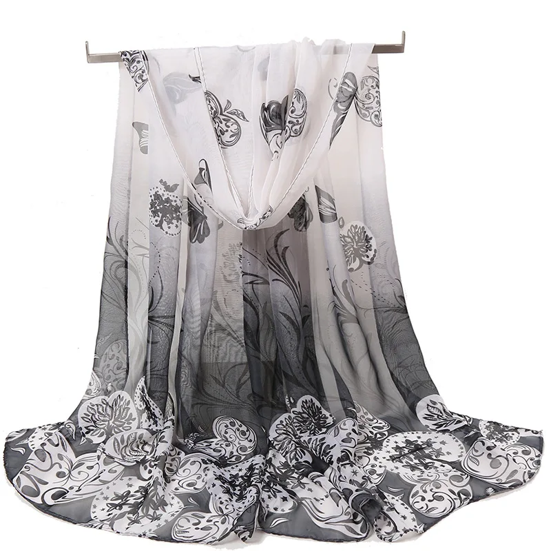 Verão lenço de proteção solar xale caju impressão chiffon feminino cachecol seaside viagem cape foulard senhoras lenço