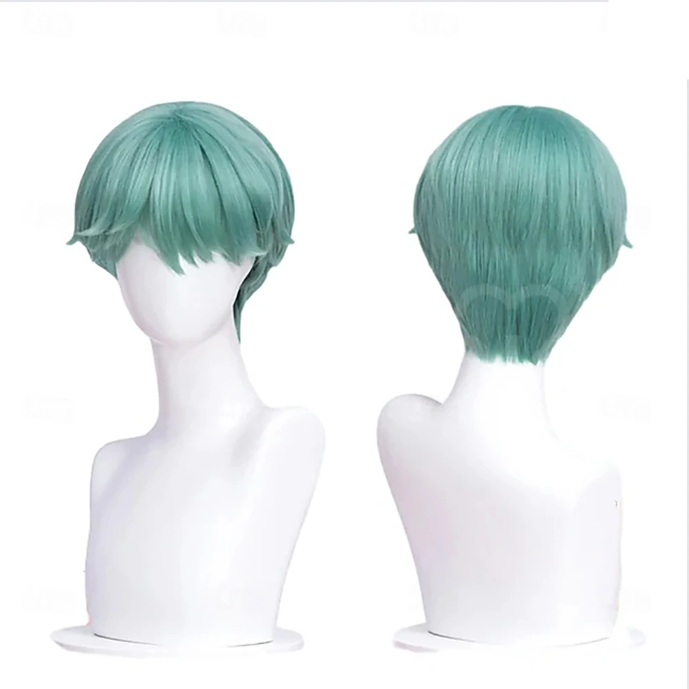 วิกผมสังเคราะห์ สำหรับคอสเพลย์ แรงบันดาลใจจากไอดอลเกาหลี อนิเมะ ดาราป๊อป สีเขียว วิกผมสั้นสำหรับคอสเพลย์
