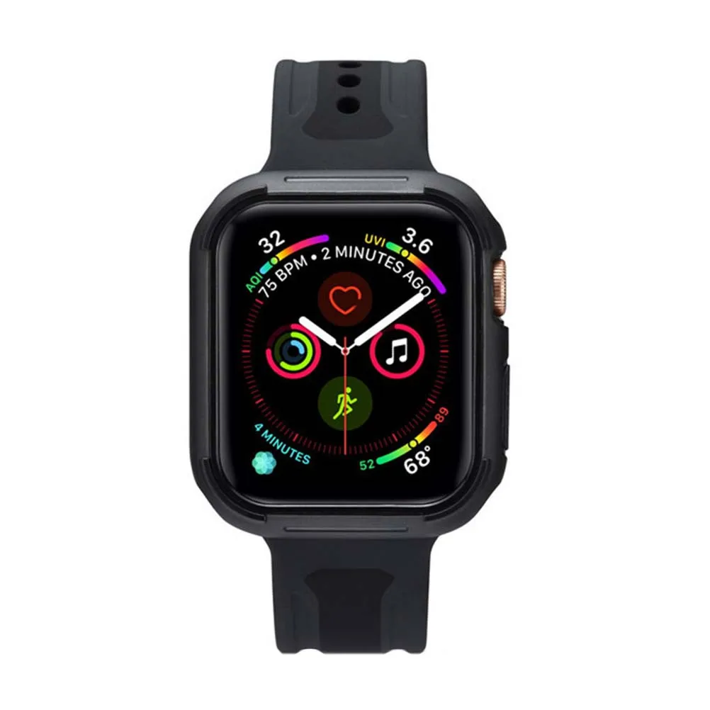 

3Pcs Silicone Watch 4 Protective Case Dual Layer Tpu Shockproof Bumper Cover 44mm Full Body Screen Protector Black