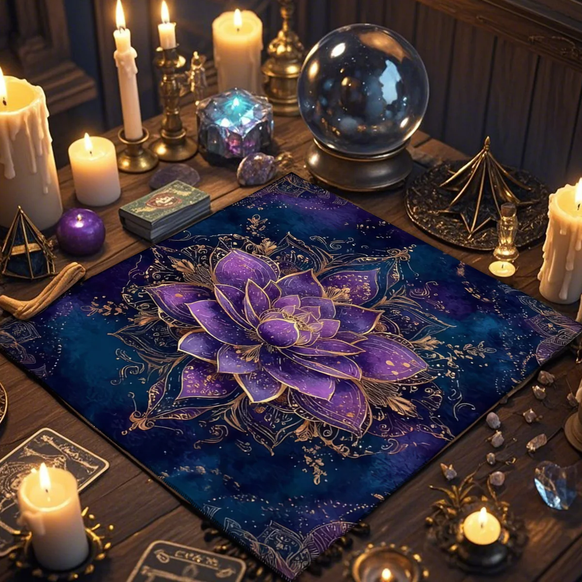 Floral Elements Decorate The Tarot Tablecloth Astrological Ritual Cloth Laying A Gift For Tarot Enthusiasts Party Game Supplies